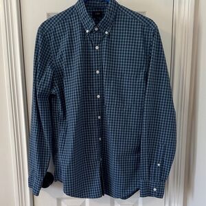 J. Crew Navy Checkered Button Down Shirt